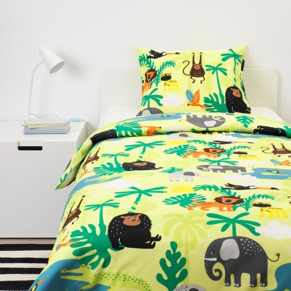 Twin Ikea Jungle Duvet and Pillow Case